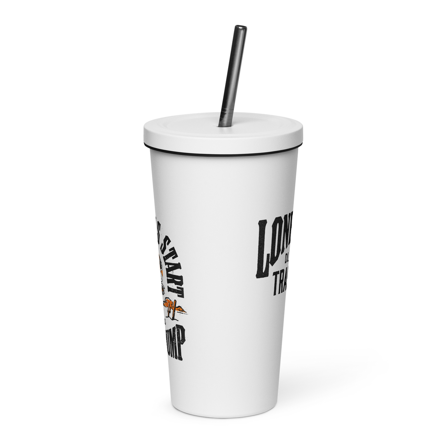 Insulated tumbler with a straw
