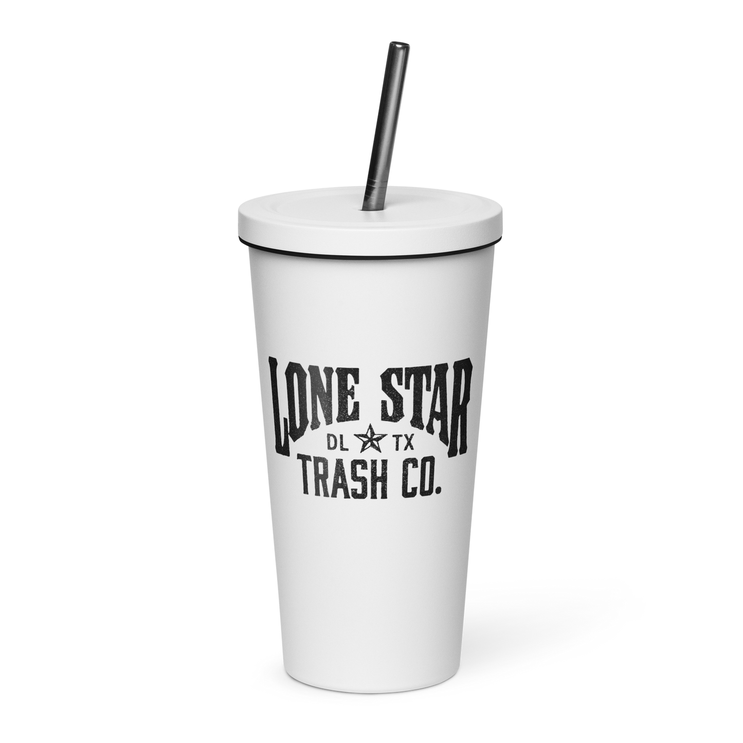 Insulated tumbler with a straw