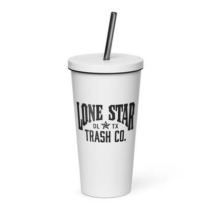 Insulated tumbler with a straw